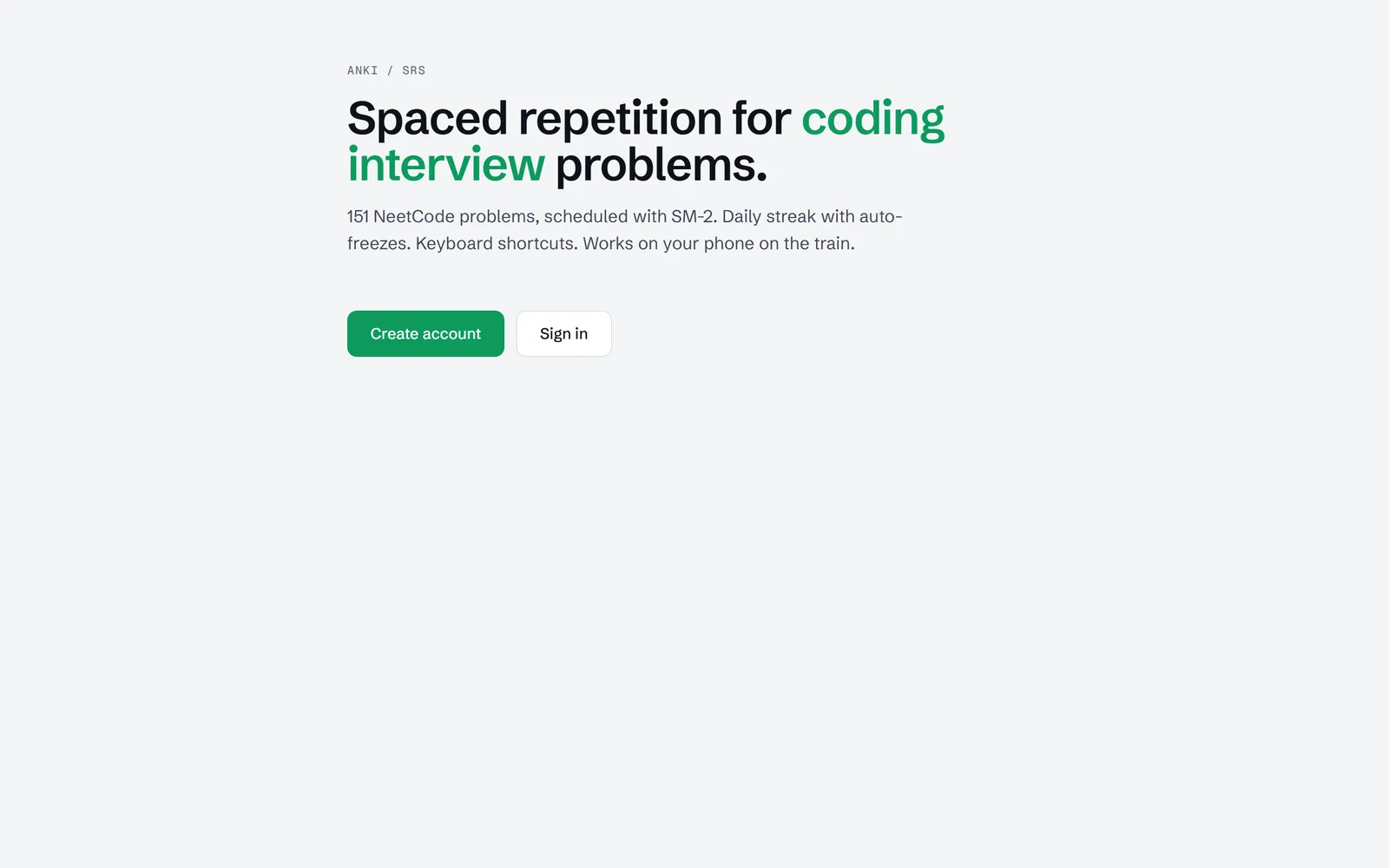 anki-srs &mdash; spaced repetition for coding interview problems